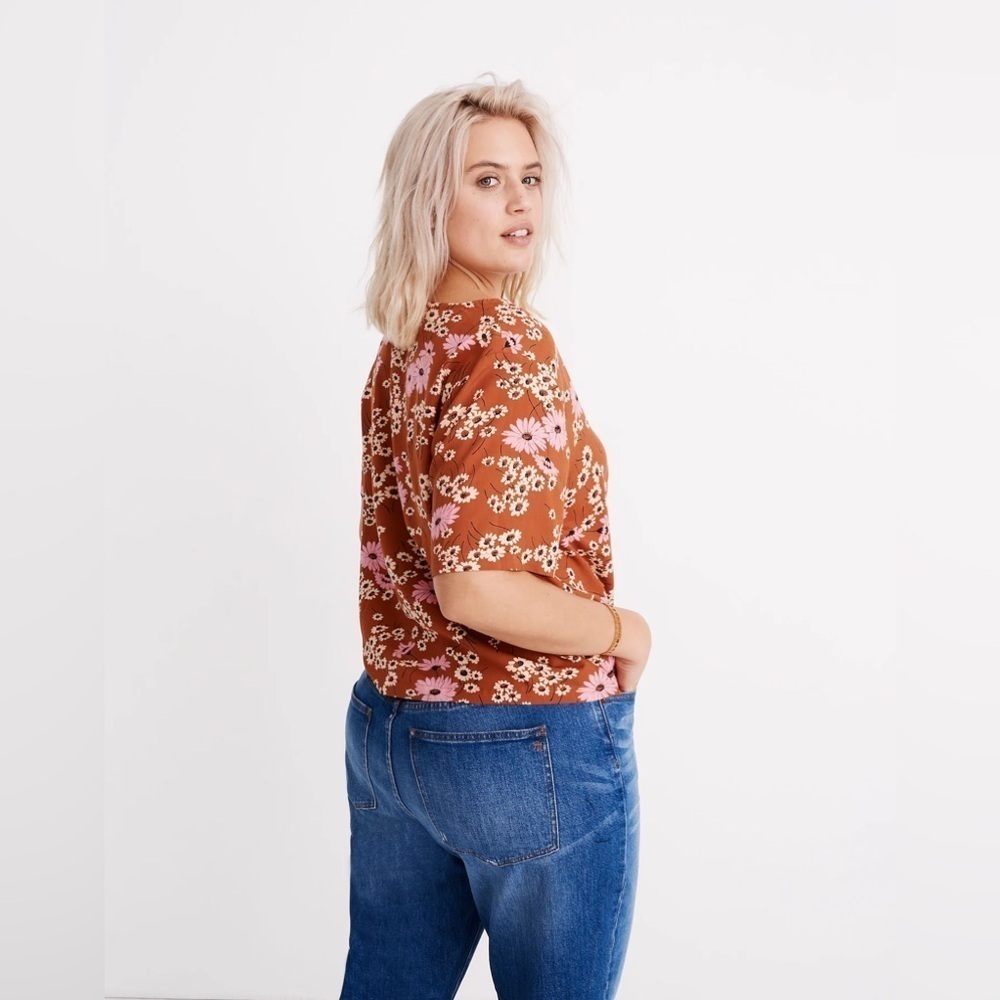 MADEWELL Novel Tie-Front Top In Hillside Daises - Picture 2 of 5